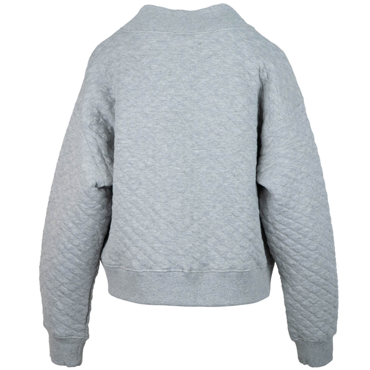 Women's u-state patch quilted gray mockneck crew sweatshirt